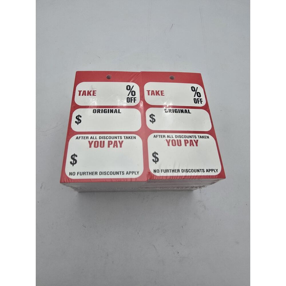 300/PK AS-IS RETAIL STORE MERCHANDISE SALE PRICE TAGS % Off Original You PAY
